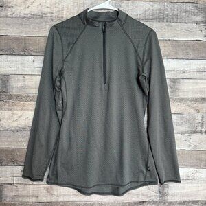 REI Co-op Shirt Womens Small 1/4 Zip Base Layer Stretch Long Sleeve Gray